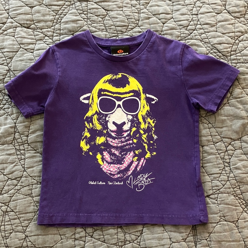 Cheeky Sheep Graphic Tee - Purple by Global Culture size 4T